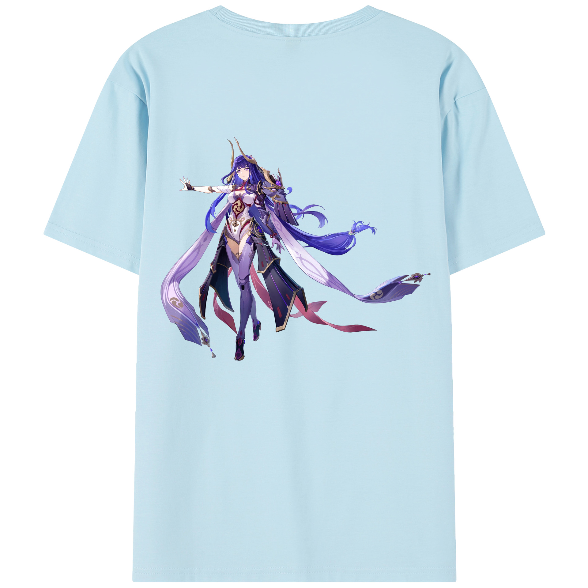 げんし神 雷電将軍 らいでんしょうぐん genshin Raiden Shogun 綿100％半袖Tシャツ（背面プリント）